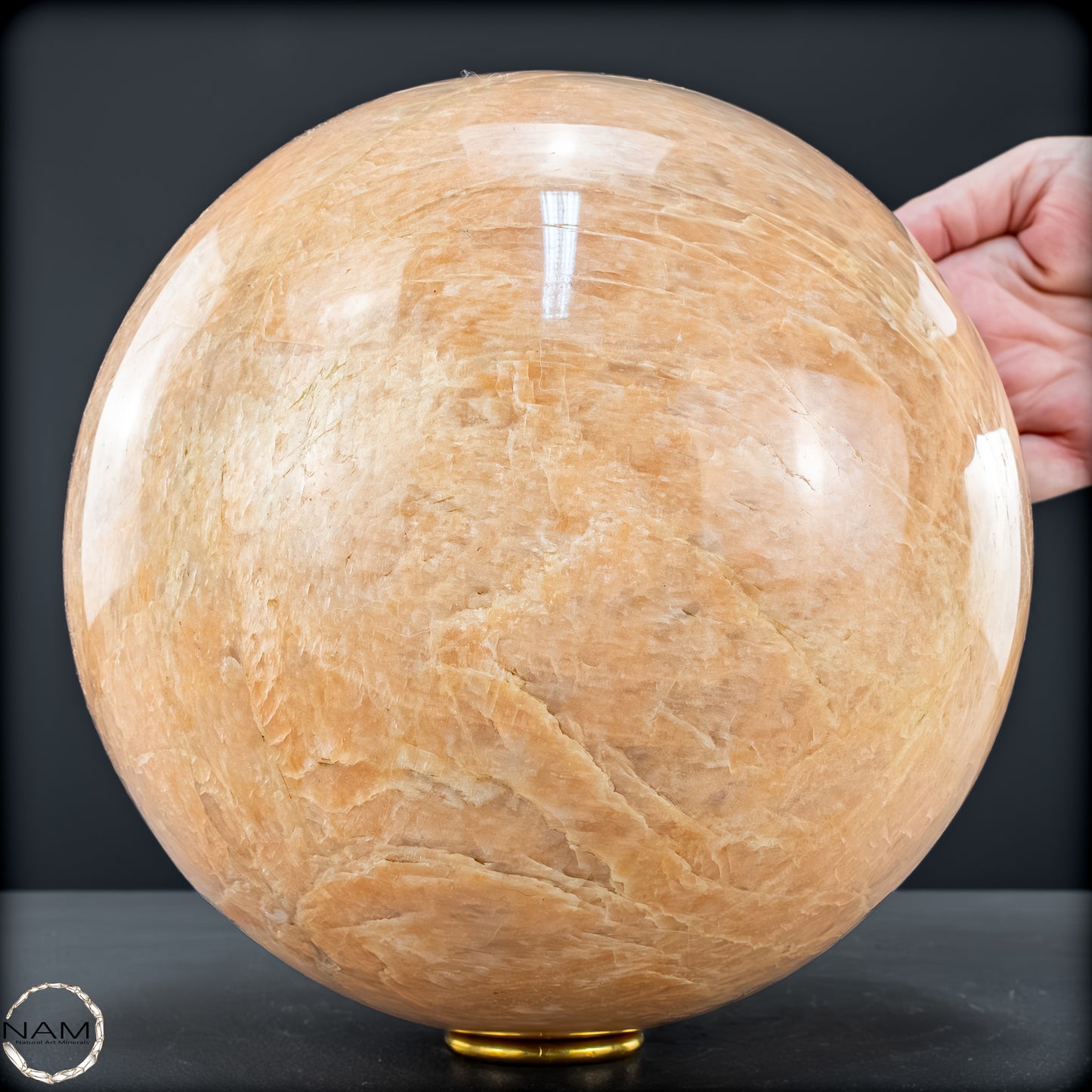 Natürlicher Pfirsich-Mondstein Kristall-Kugel - 11582,13 g