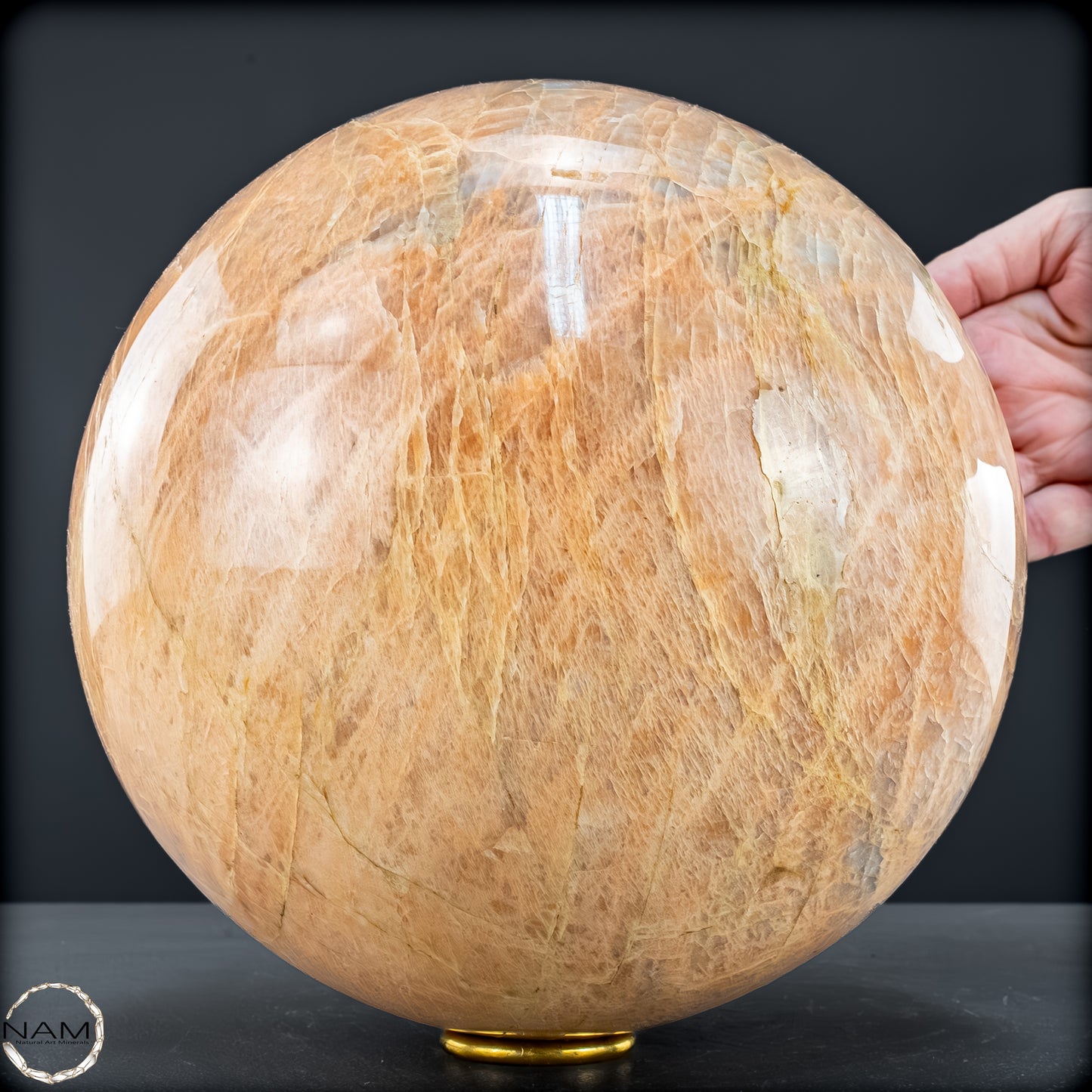 Natürlicher Pfirsich-Mondstein Kristall-Kugel - 11582,13 g