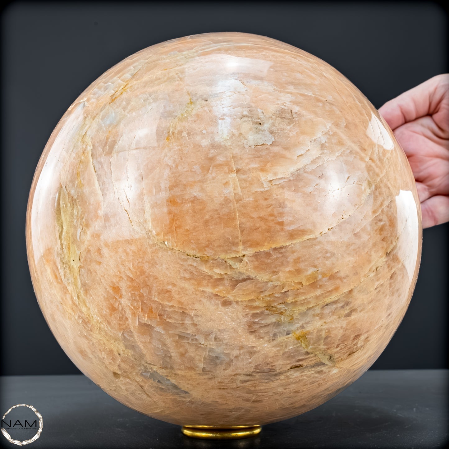 Natürlicher Pfirsich-Mondstein Kristall-Kugel - 11582,13 g