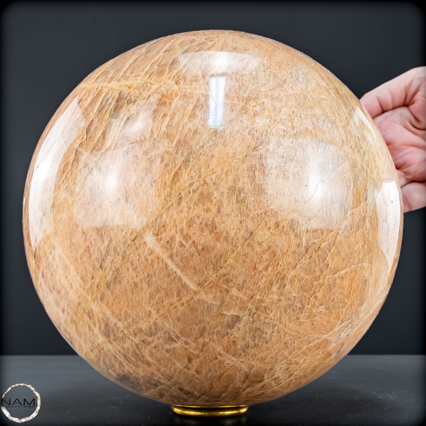 Natürlicher Pfirsich-Mondstein Kristall-Kugel - 11582,13 g