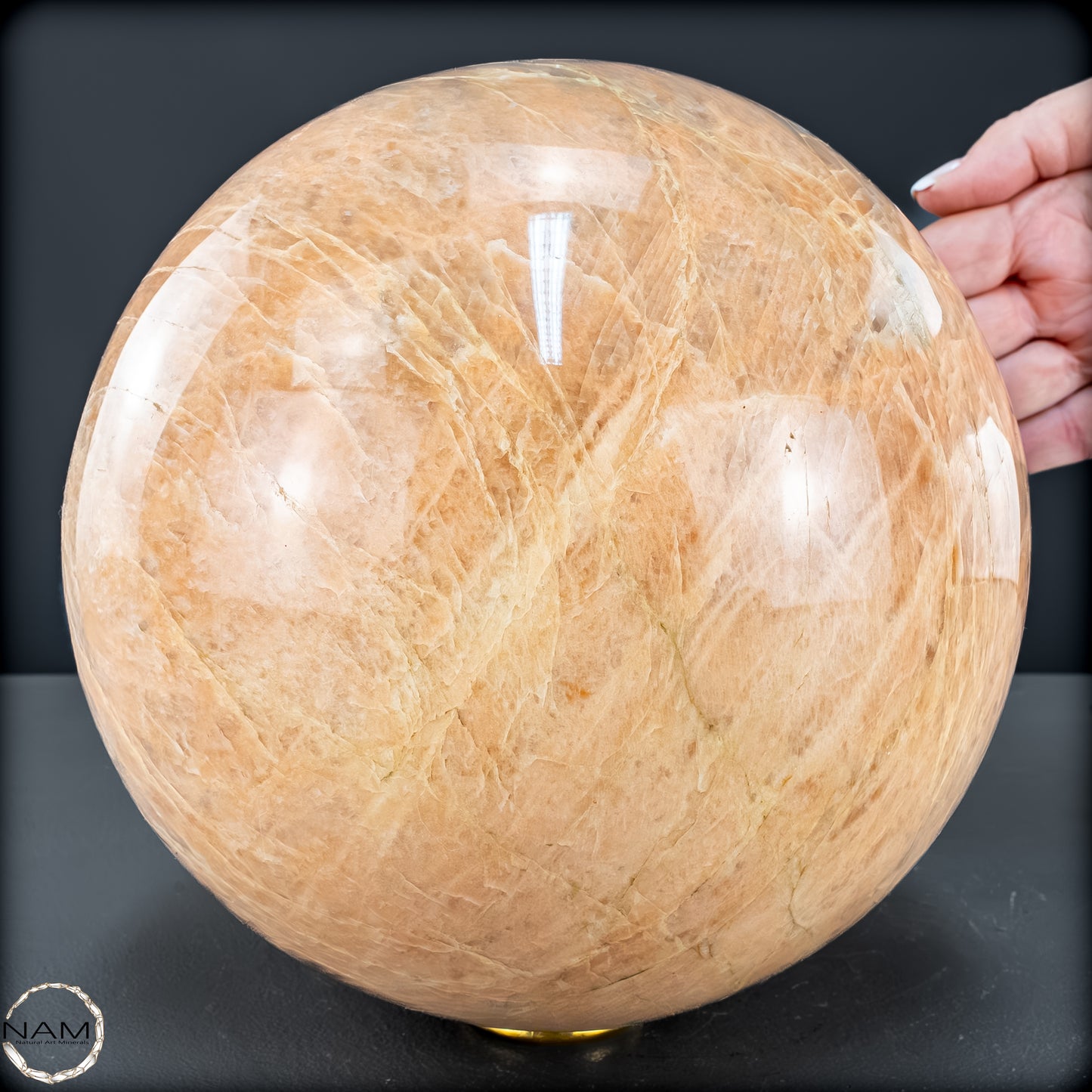 Natürlicher Pfirsich-Mondstein Kristall-Kugel - 11582,13 g