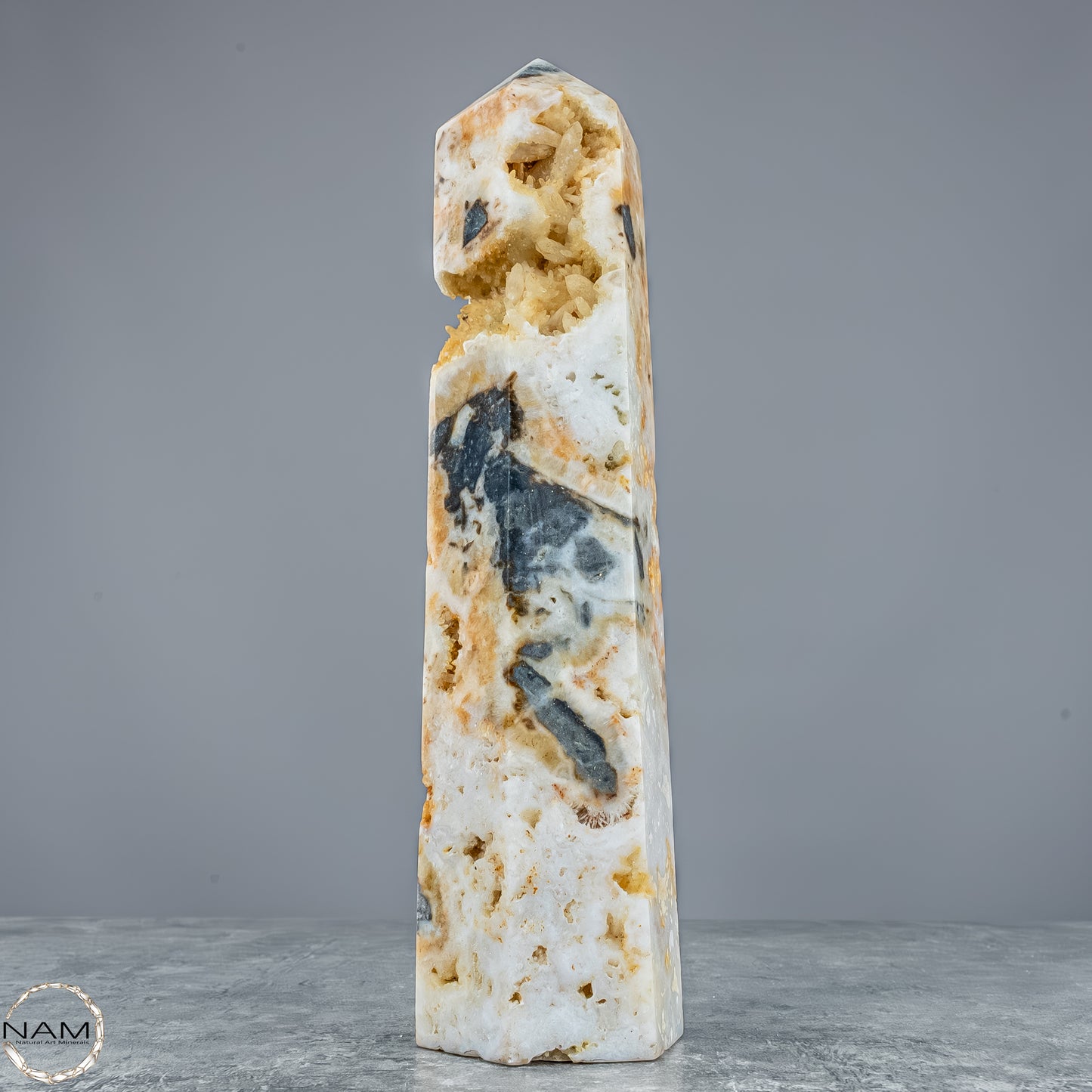 Natürlicher Achat-Kristall Obelisk aus Indonesien, selten - 1214,61g