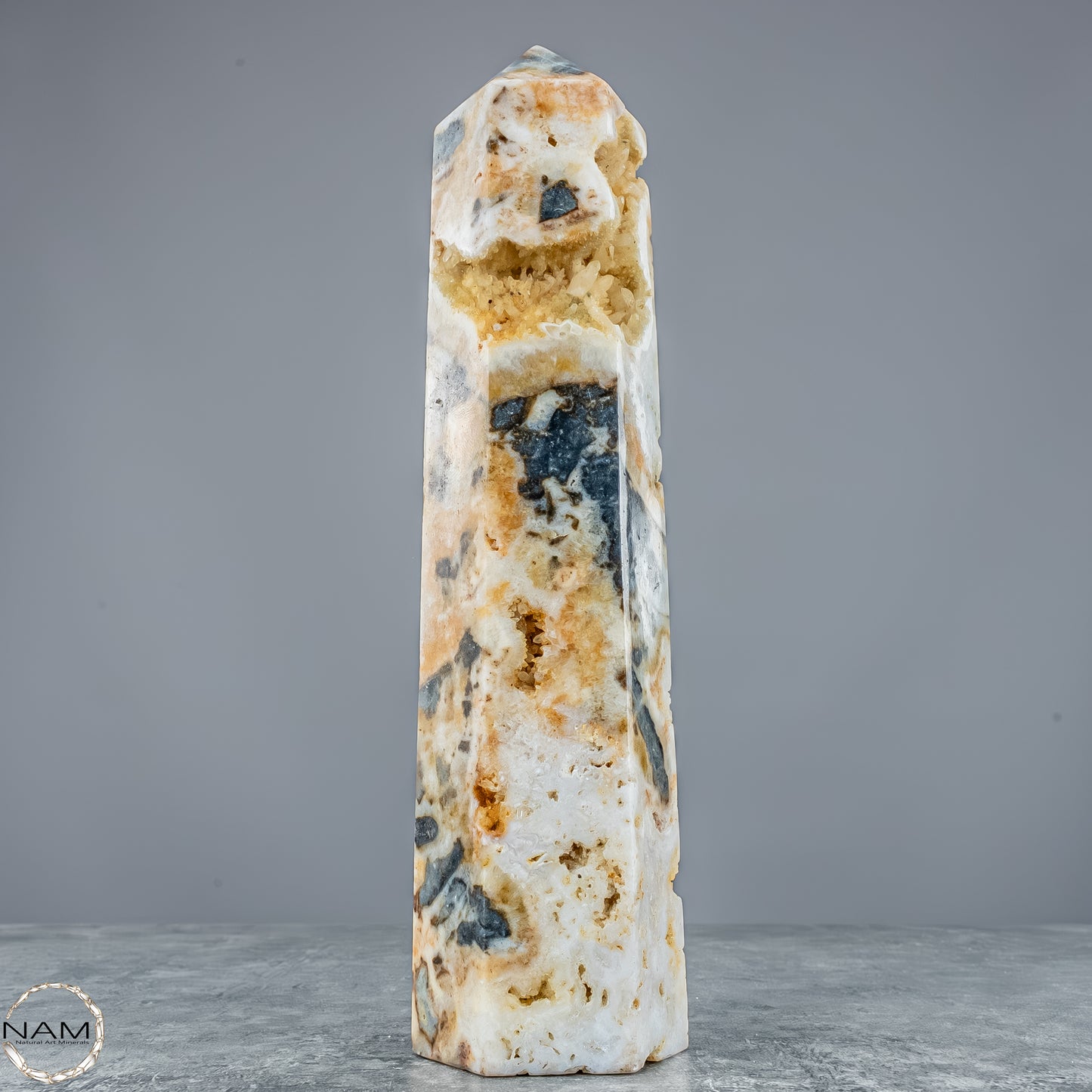 Natürlicher Achat-Kristall Obelisk aus Indonesien, selten - 1214,61g