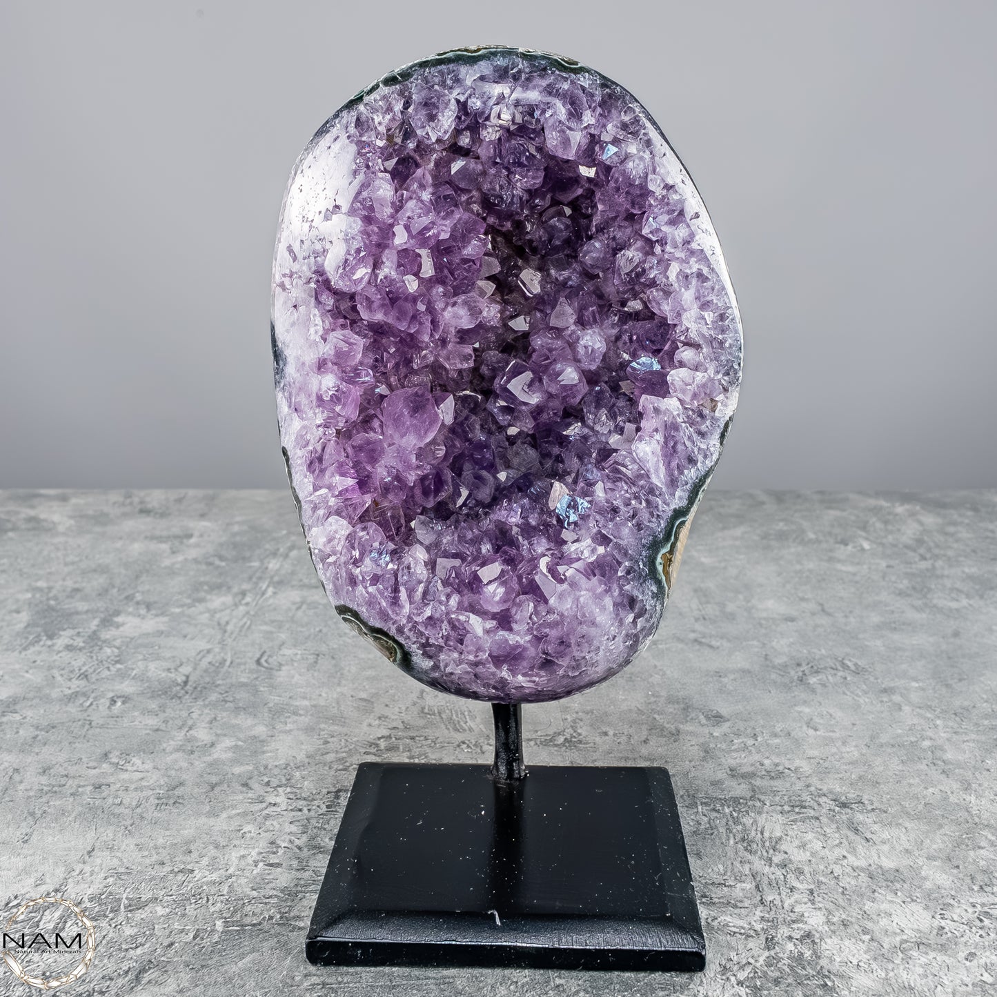 Natürliche Amethyst-Kristalle/Druse auf Ständer - 1304,67g