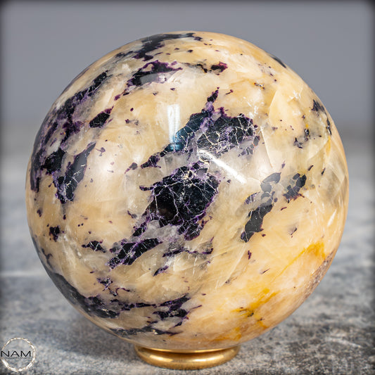Seltene Natürliche Lila Fluorit-Calcit-Kugel - 763,45g - 80mm