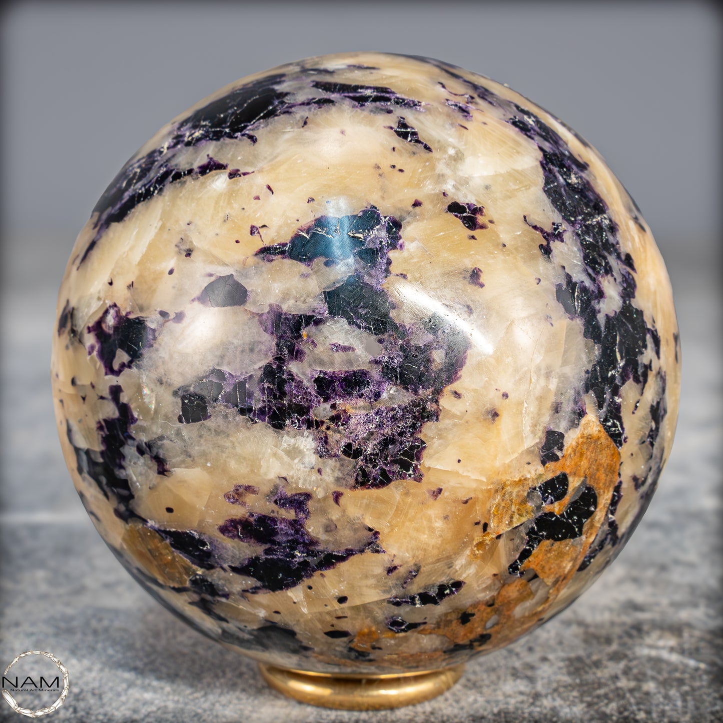 Seltene Natürliche Lila Fluorit-Calcit-Kugel - 763,45g - 80mm