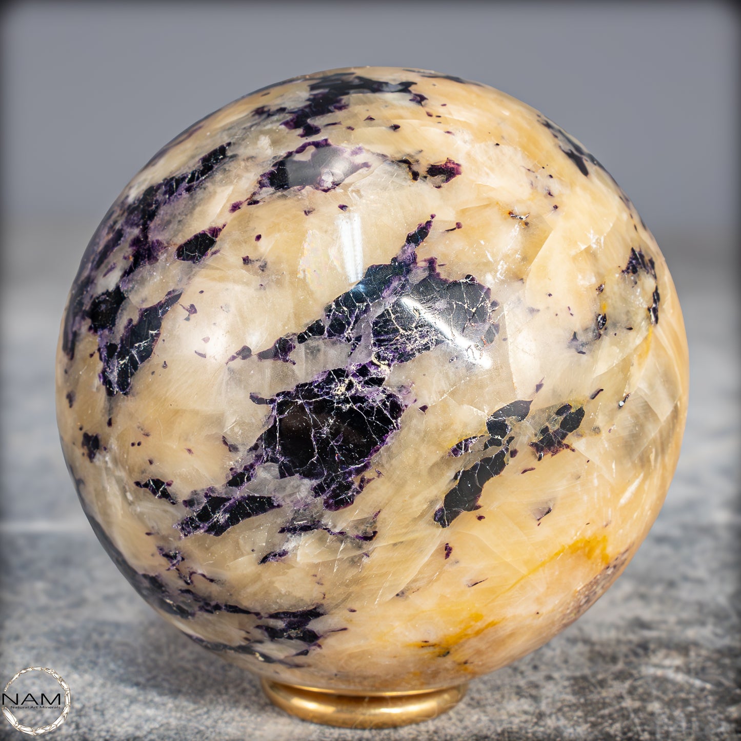 Seltene Natürliche Lila Fluorit-Calcit-Kugel - 763,45g - 80mm