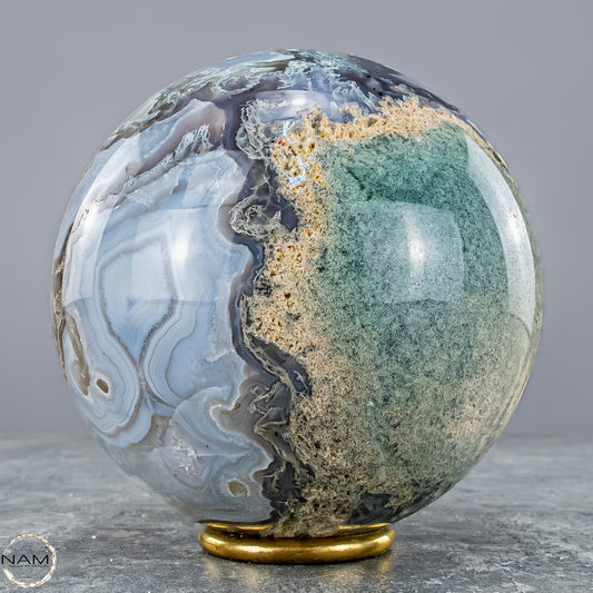 Natürlicher Moos Achat Kristall-Kugel - 1500,88g