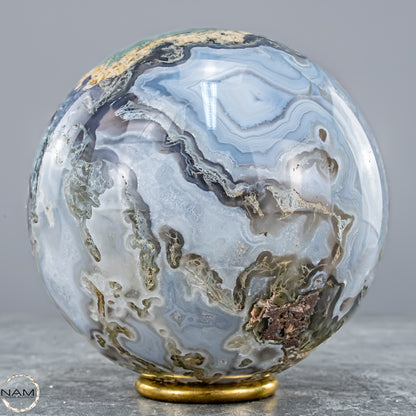 Natürlicher Moos Achat Kristall-Kugel - 1500,88g