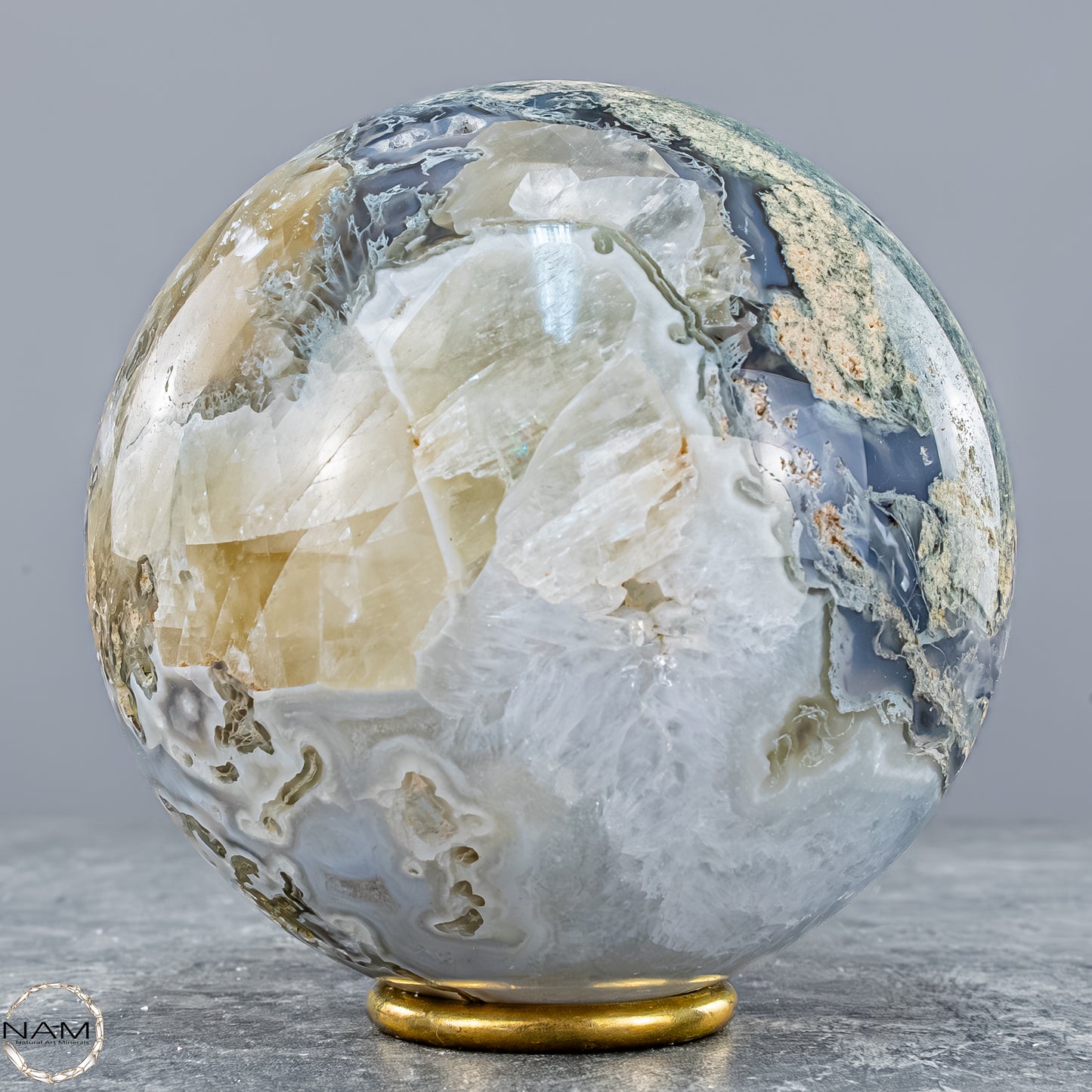 Natürlicher Moos Achat Kristall-Kugel - 1500,88g