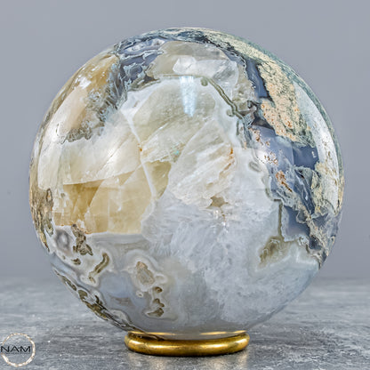 Natürlicher Moos Achat Kristall-Kugel - 1500,88g