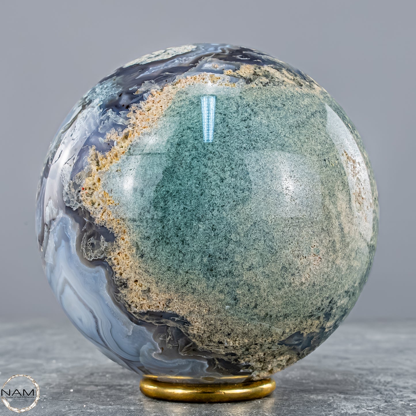 Natürlicher Moos Achat Kristall-Kugel - 1500,88g