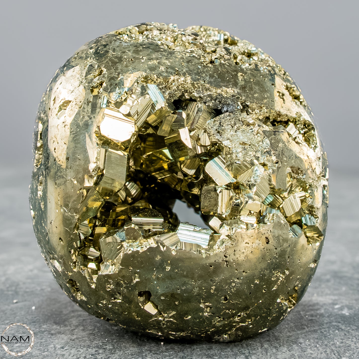 Natürliche Pyrit-Kristall Freiform - 403,17g