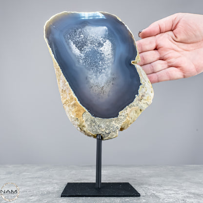 Natürliche Achat Druse auf Ständer, Brasilien - 1632,16g