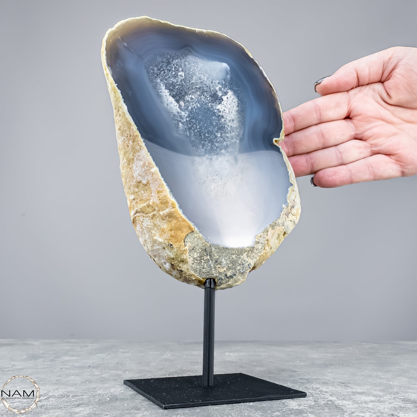 Natürliche Achat Druse auf Ständer, Brasilien - 1632,16g