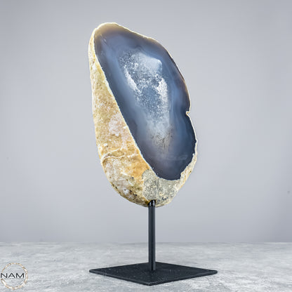 Natürliche Achat Druse auf Ständer, Brasilien - 1632,16g