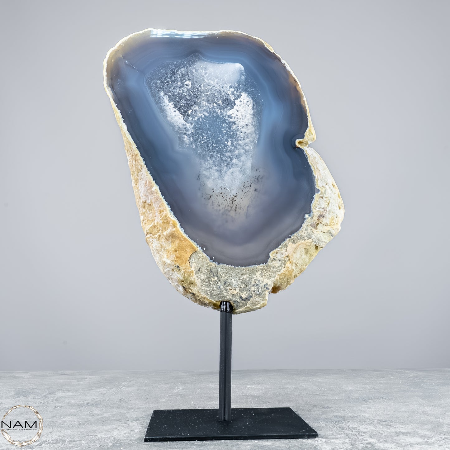 Natürliche Achat Druse auf Ständer, Brasilien - 1632,16g