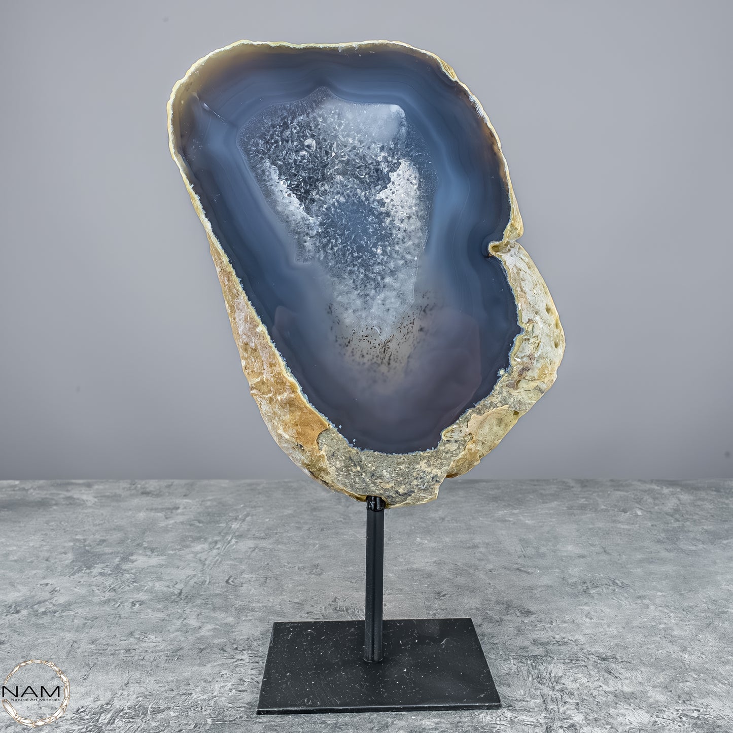 Natürliche Achat Druse auf Ständer, Brasilien - 1632,16g