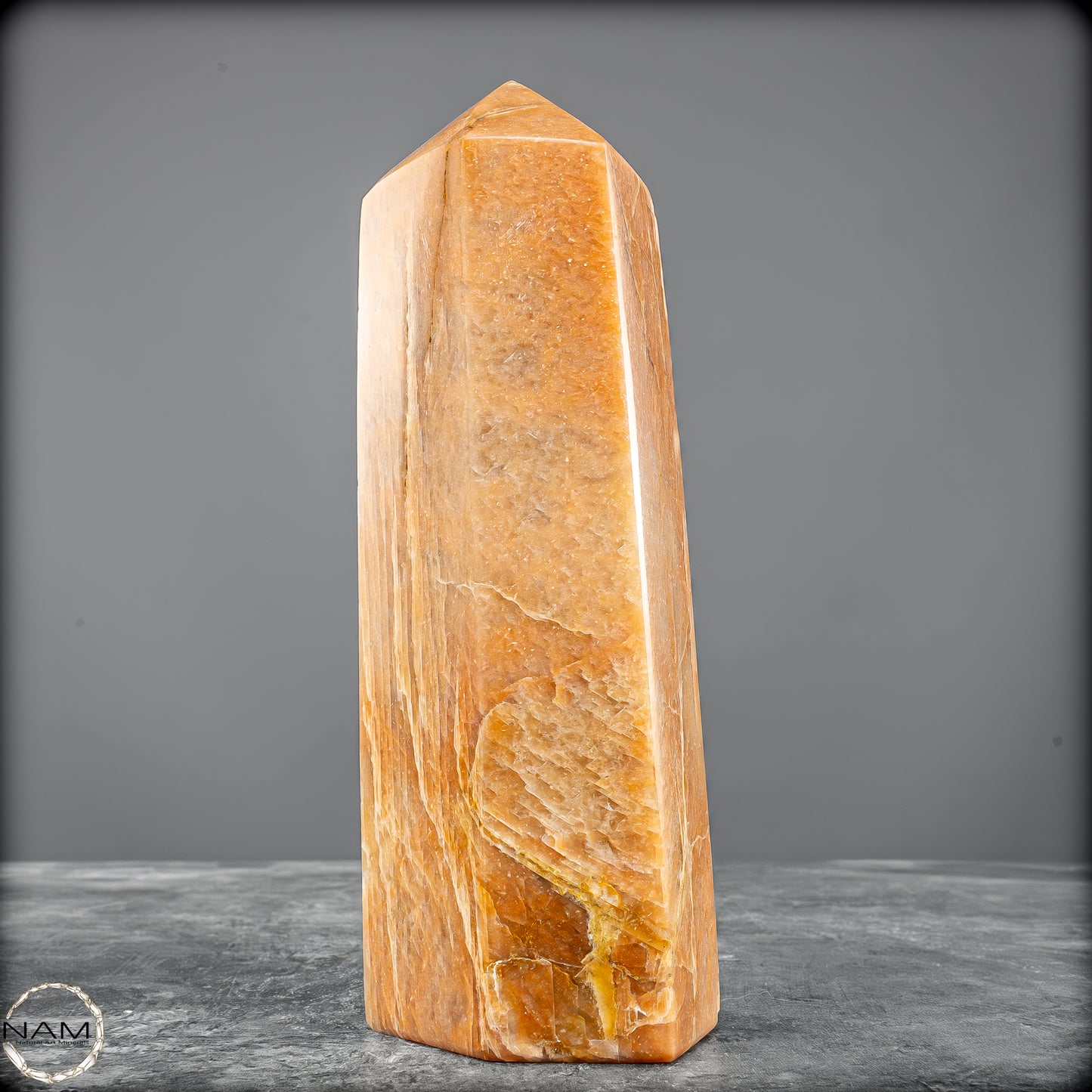 Pfirsich-Mondstein Obelisk - 853,18 g