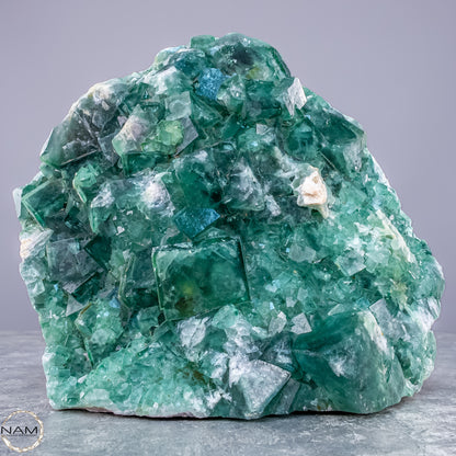 Natürliche Grüner Zuckerwürfel-Fluorit Kristalle auf Matrix - 3578,38g