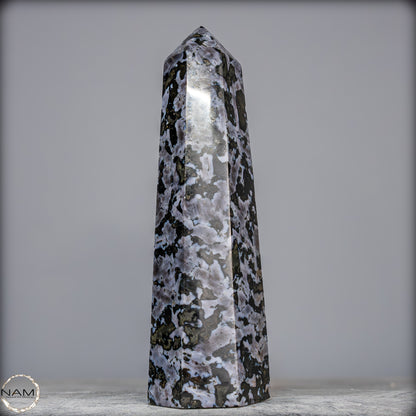 Natürlicher Merlinit (Gabbro) Kristall Obelisk - 1836,07g