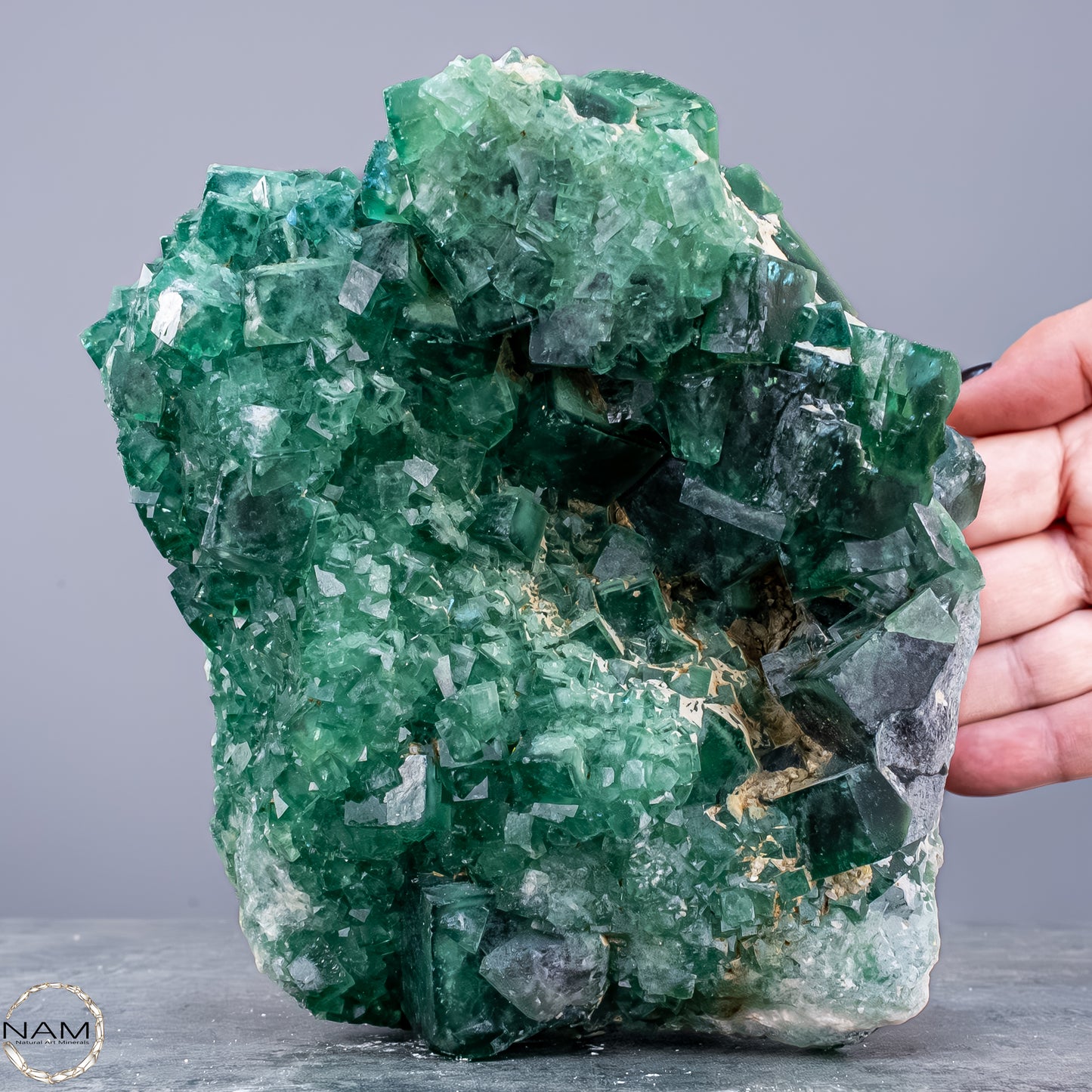 Natürliche Grüner Fluorit Kristalle auf Matrix -  3593,17g