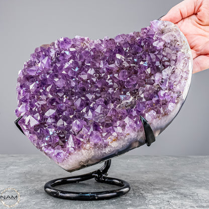 Natürlicher Amethyst-Herz Druse auf Ständer – 2632,34g