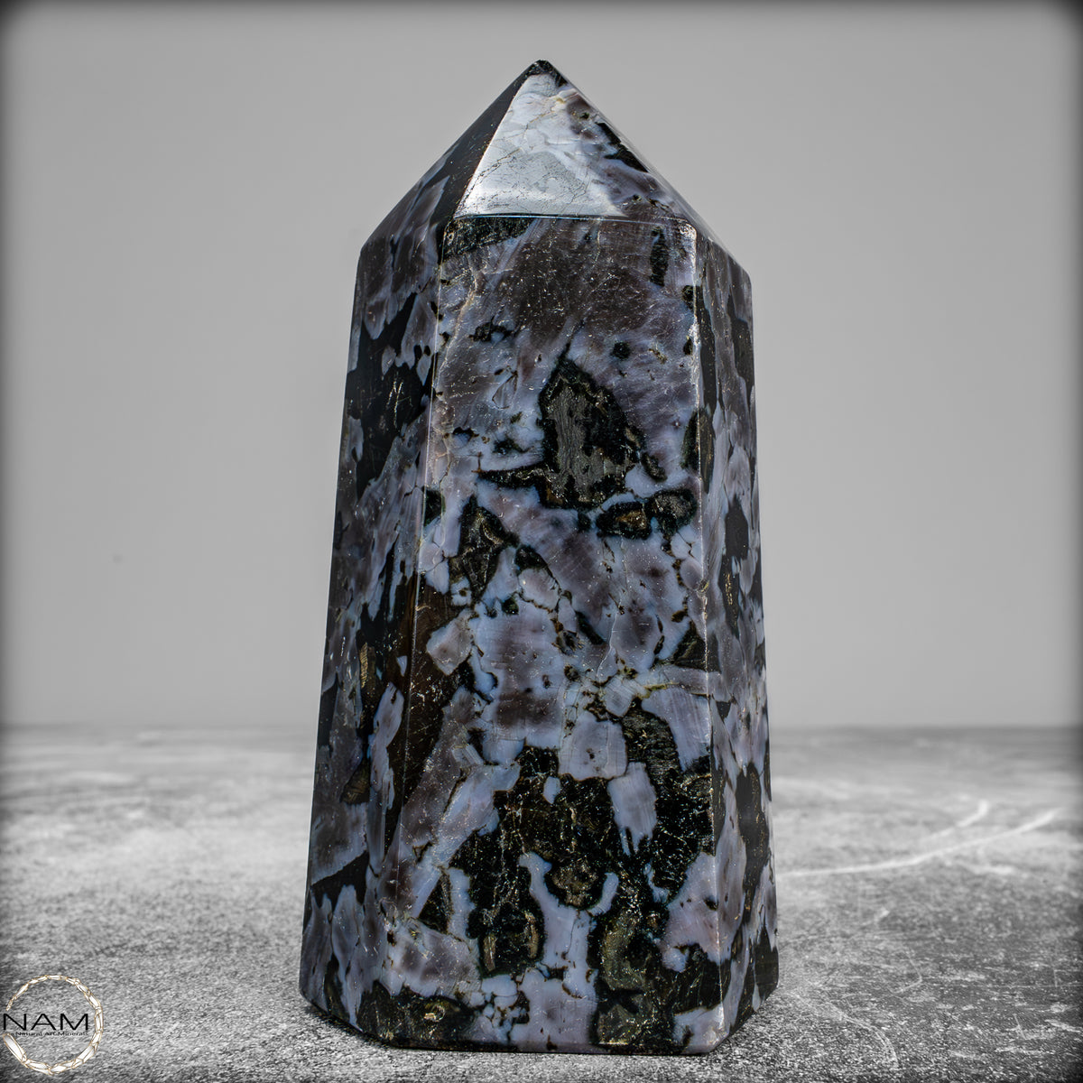 Natürlicher Merlinit (Gabbro) Kristall Obelisk - 588,11 g
