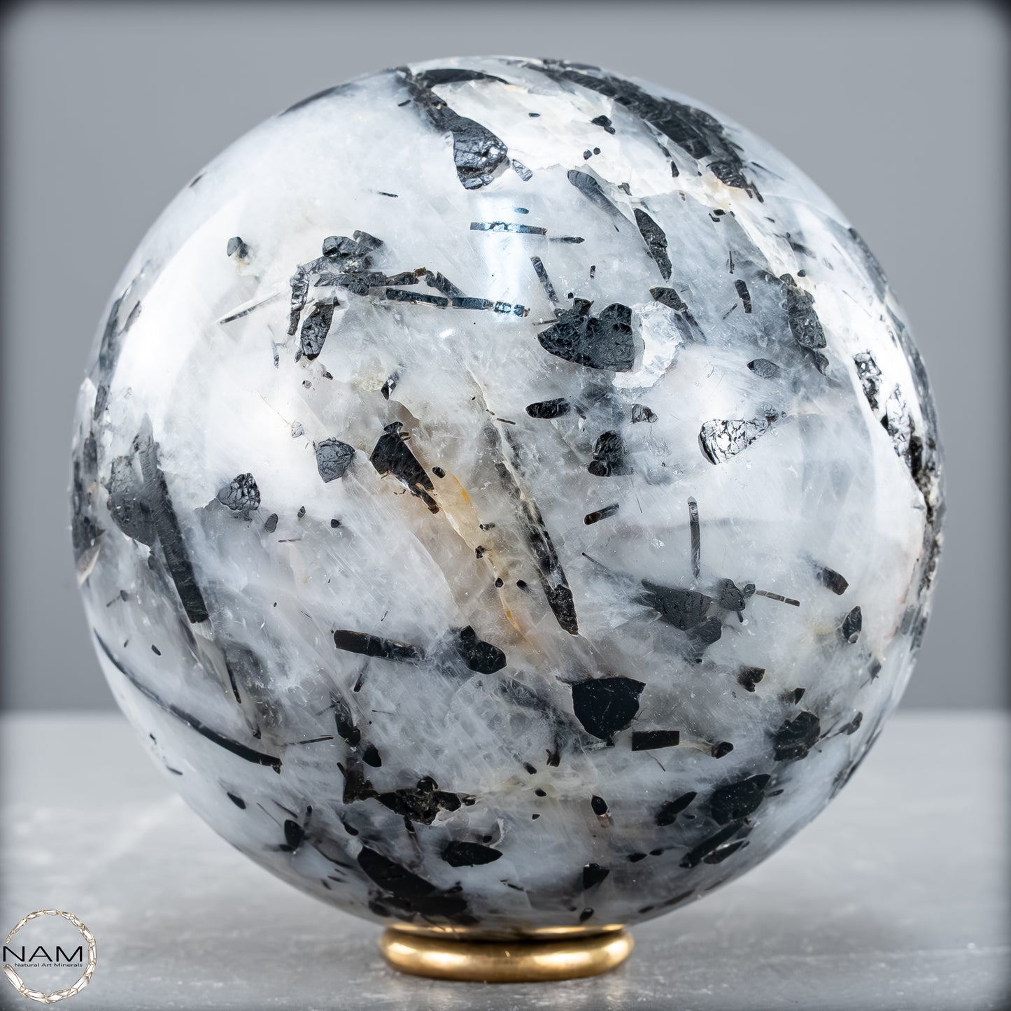 Natürliche Tourmalin & Quarz-Kristall Kugel aus Brasilien - 1232,64 g