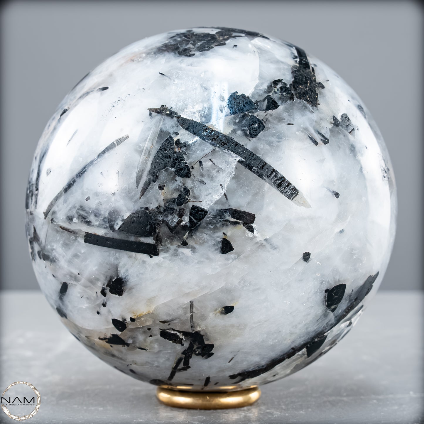 Natürliche Tourmalin & Quarz-Kristall Kugel aus Brasilien - 1232,64 g