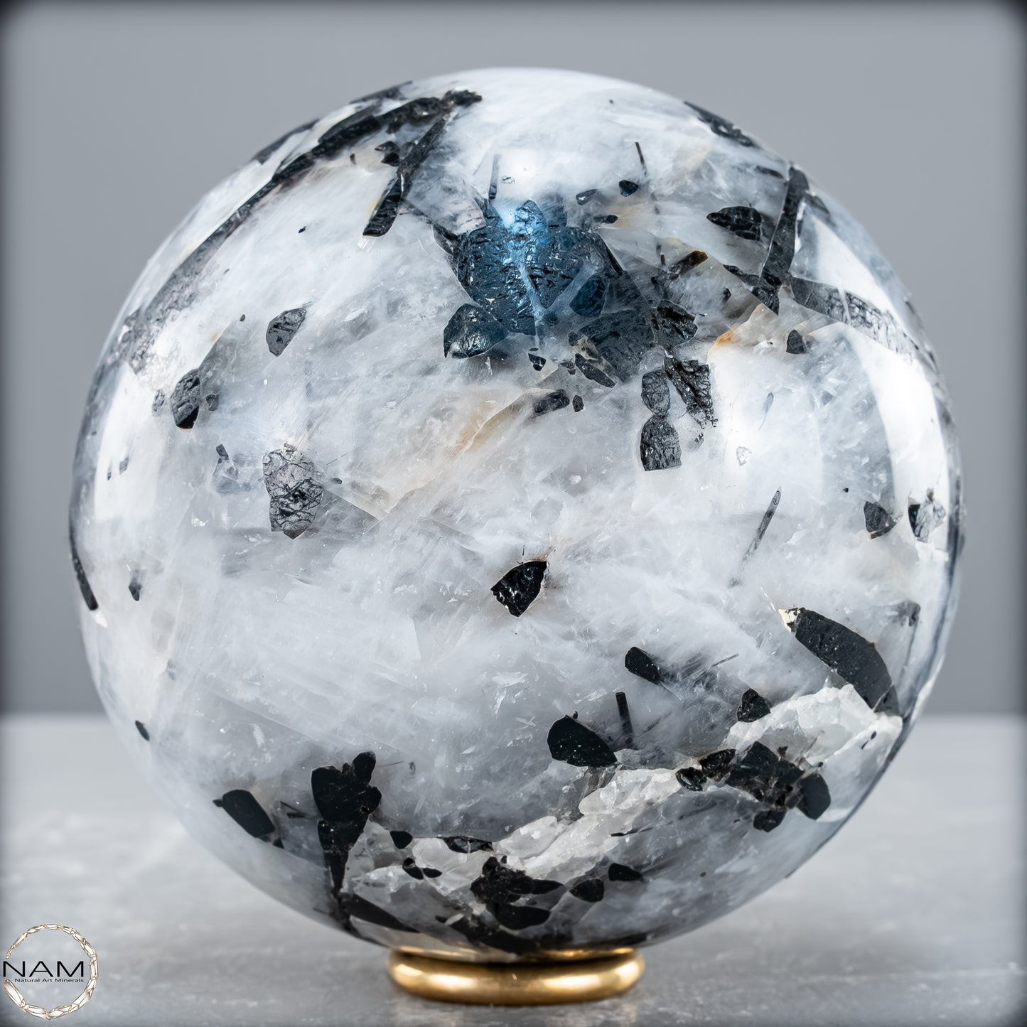 Natürliche Tourmalin & Quarz-Kristall Kugel aus Brasilien - 1232,64 g