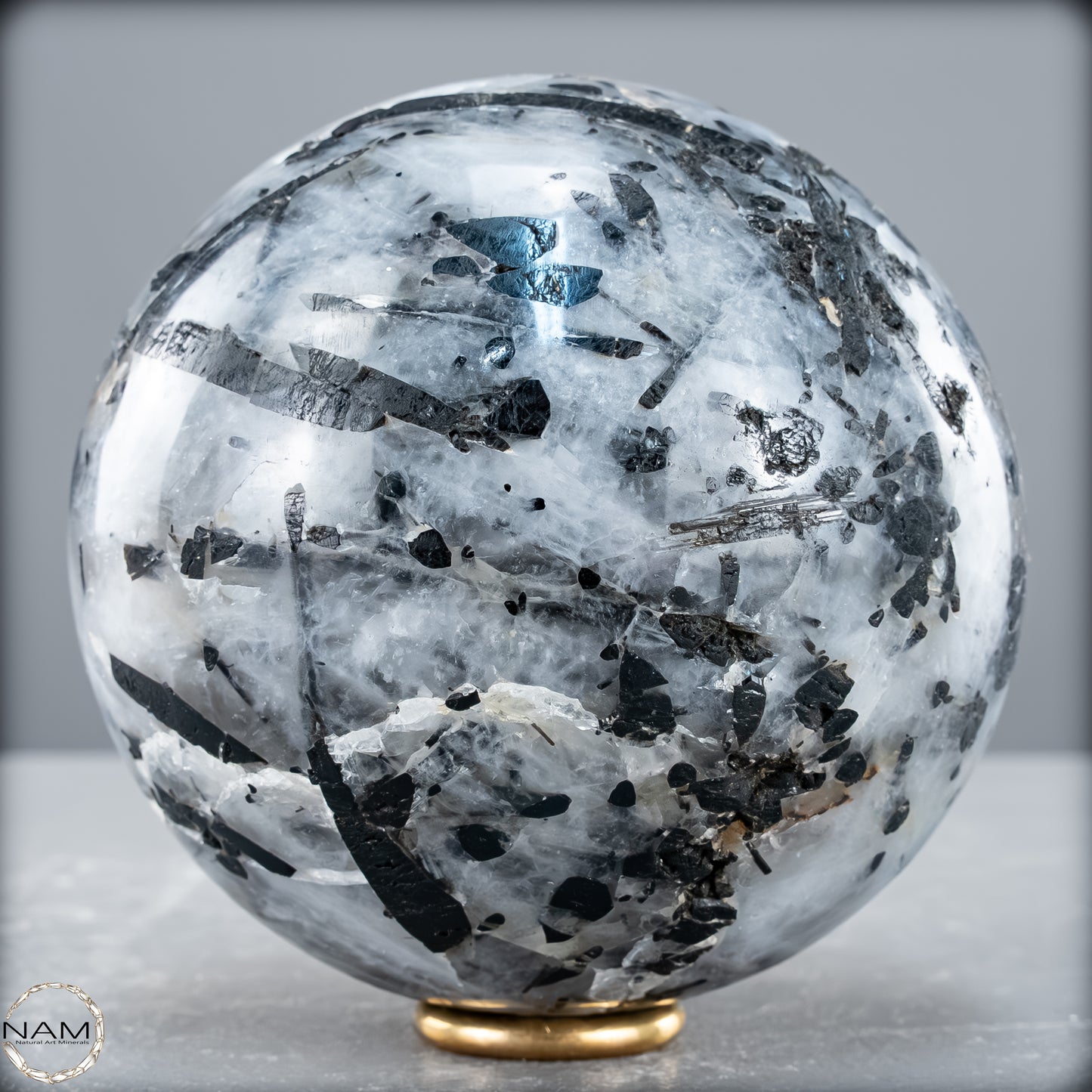 Natürliche Tourmalin & Quarz-Kristall Kugel aus Brasilien - 1232,64 g