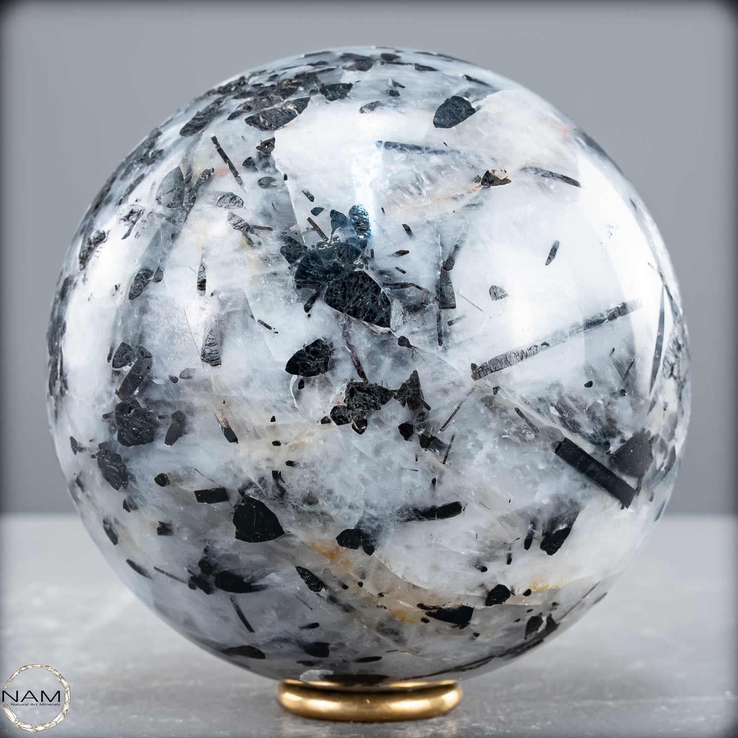 Natürliche Tourmalin & Quarz-Kristall Kugel aus Brasilien - 1232,64 g