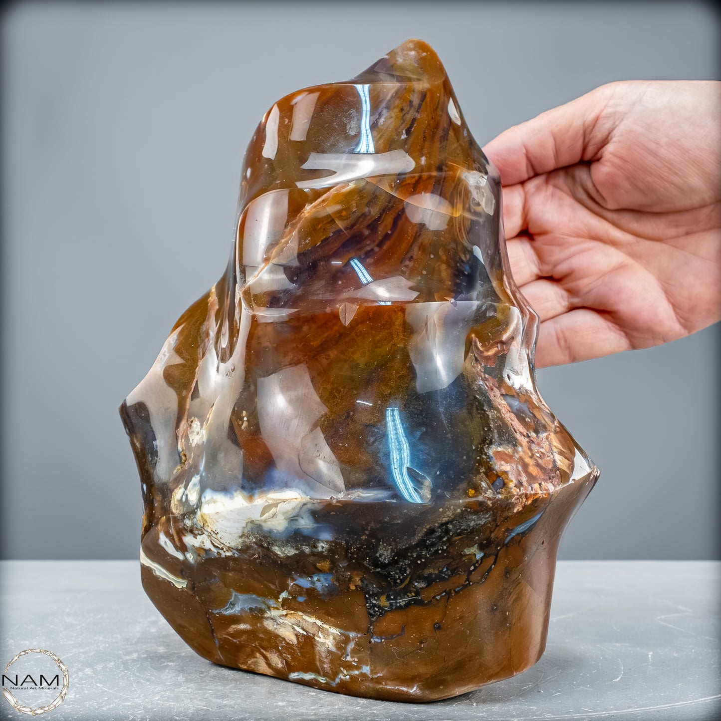 Sehr Große Natürliche Achat-Jaspis und Quarz Kristall-Flamme - 3595,48 g