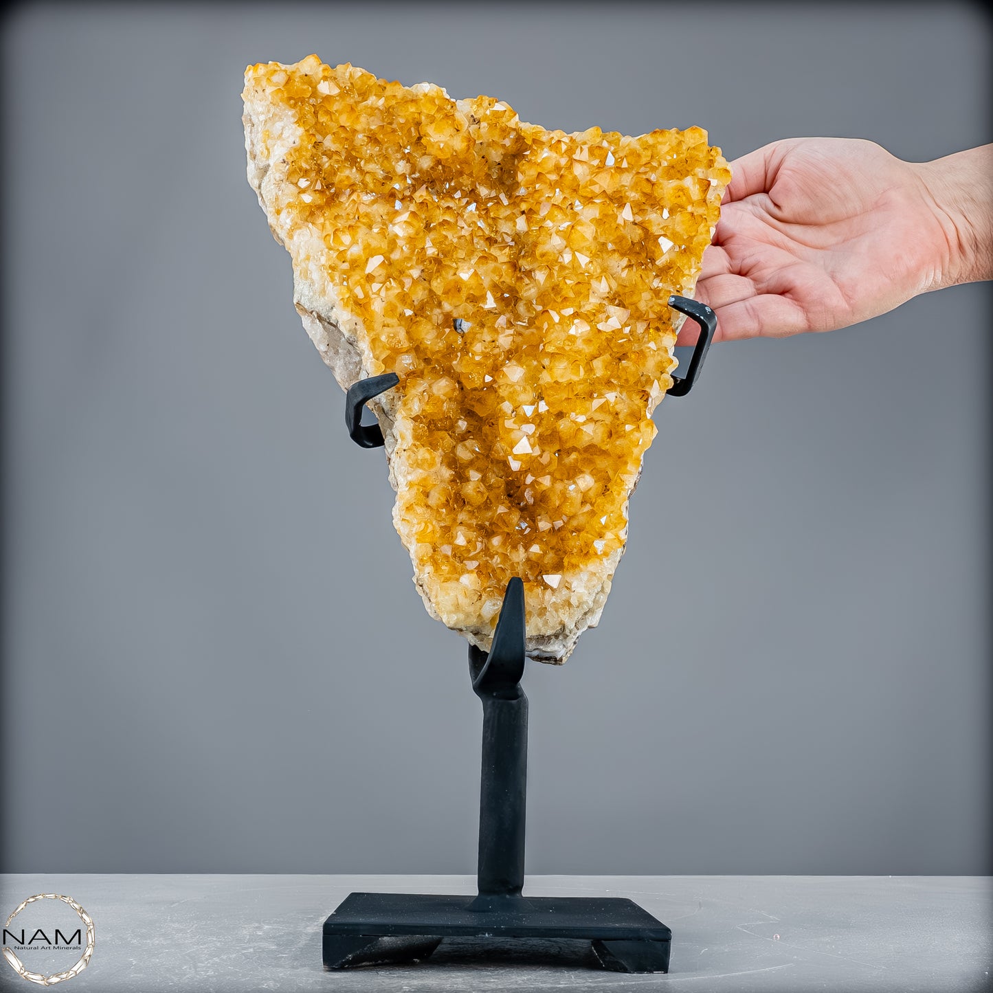 AAA++ Natürliche Citrin-Druse auf Ständer, Brasilien - 4763,41 g