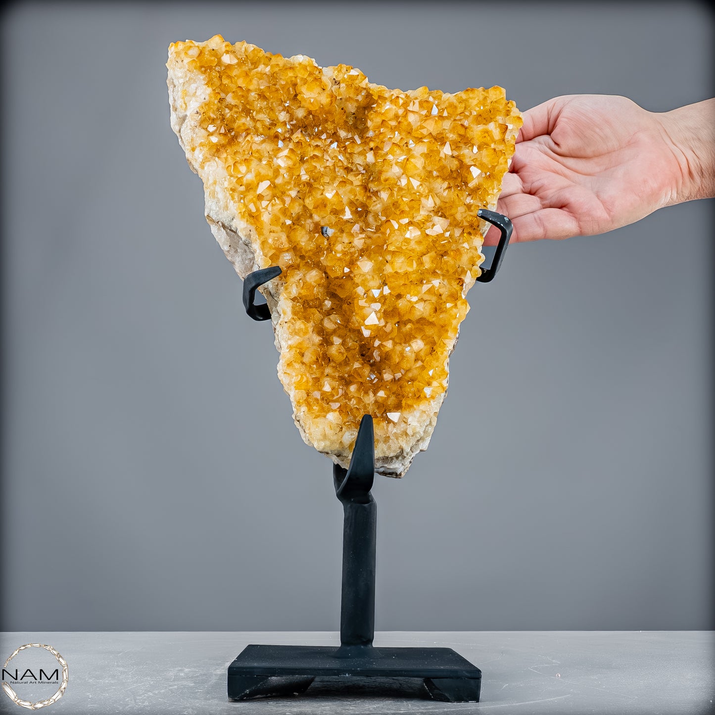 AAA++ Natürliche Citrin-Druse auf Ständer, Brasilien - 4763,41 g