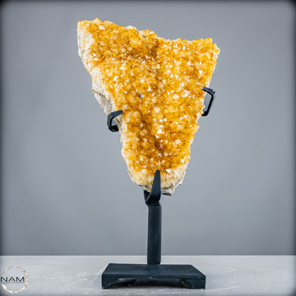 AAA++ Natürliche Citrin-Druse auf Ständer, Brasilien - 4763,41 g