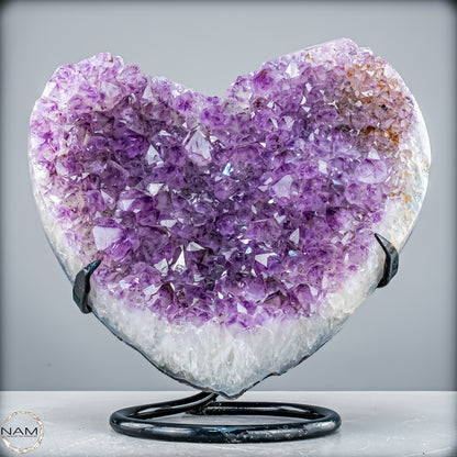 Natürlicher Amethyst-Herz Druse auf Ständer – 6321,78 g