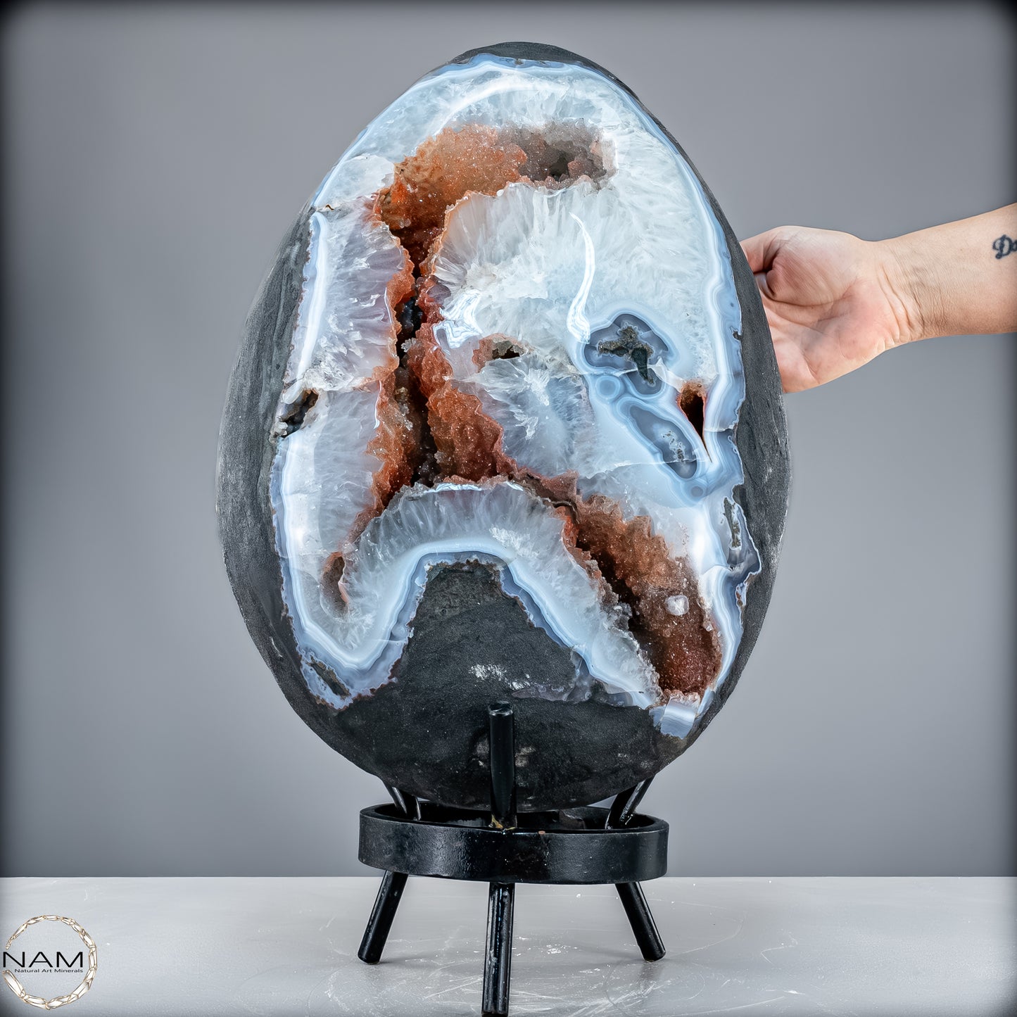 Natürliches Achat-Drusen Ei mit Chalcedon & Hämatit aus Brasilien - 32521,66 g