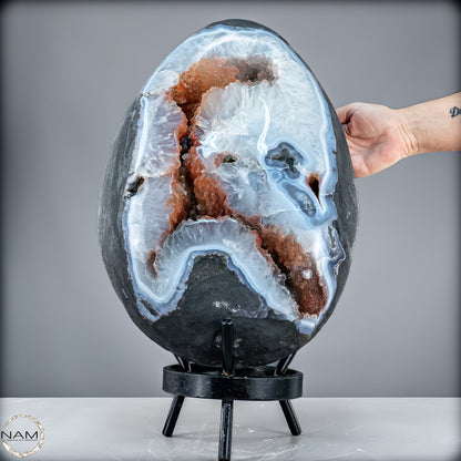 Natürliches Achat-Drusen Ei mit Chalcedon & Hämatit aus Brasilien - 32521,66 g