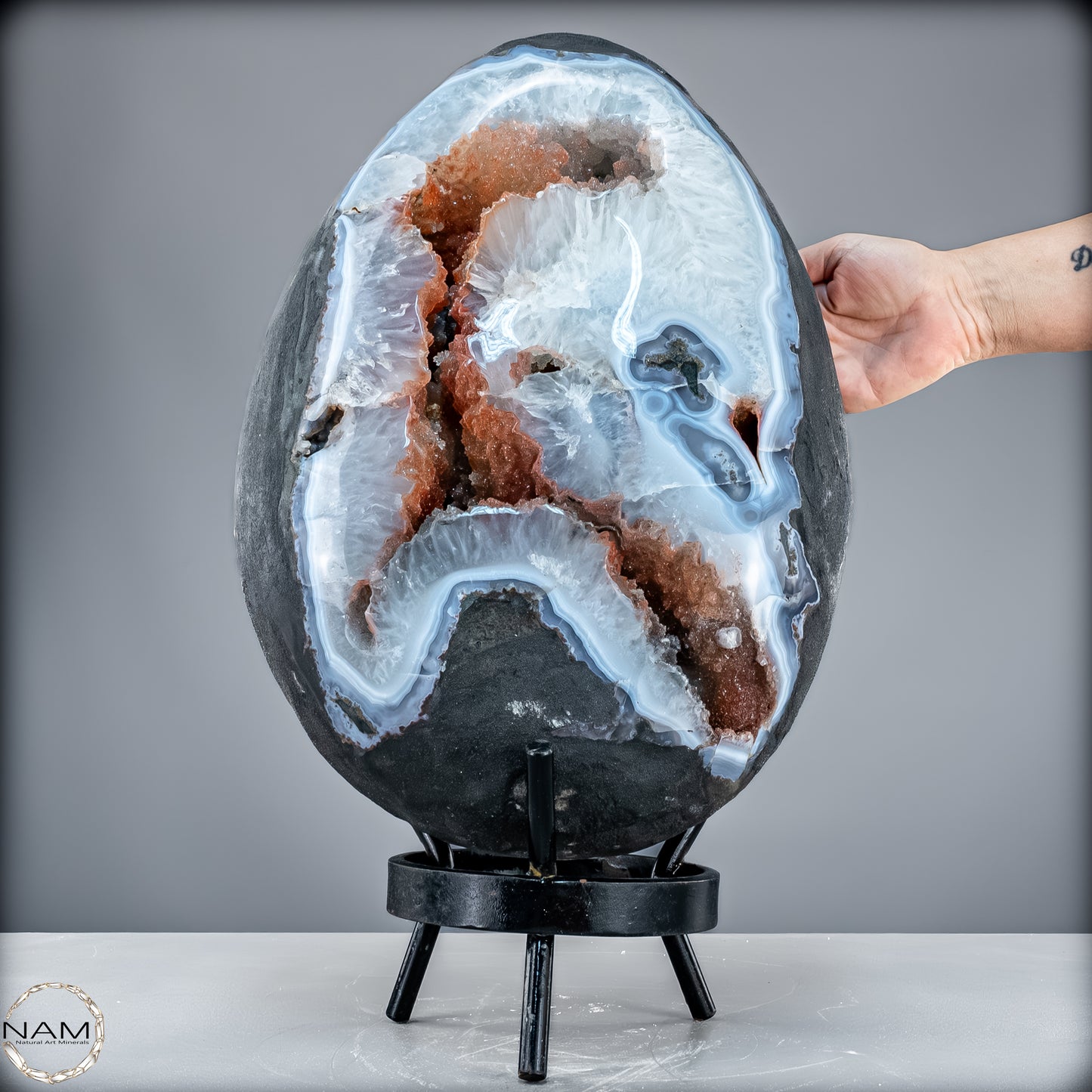 Natürliches Achat-Drusen Ei mit Chalcedon & Hämatit aus Brasilien - 32521,66 g