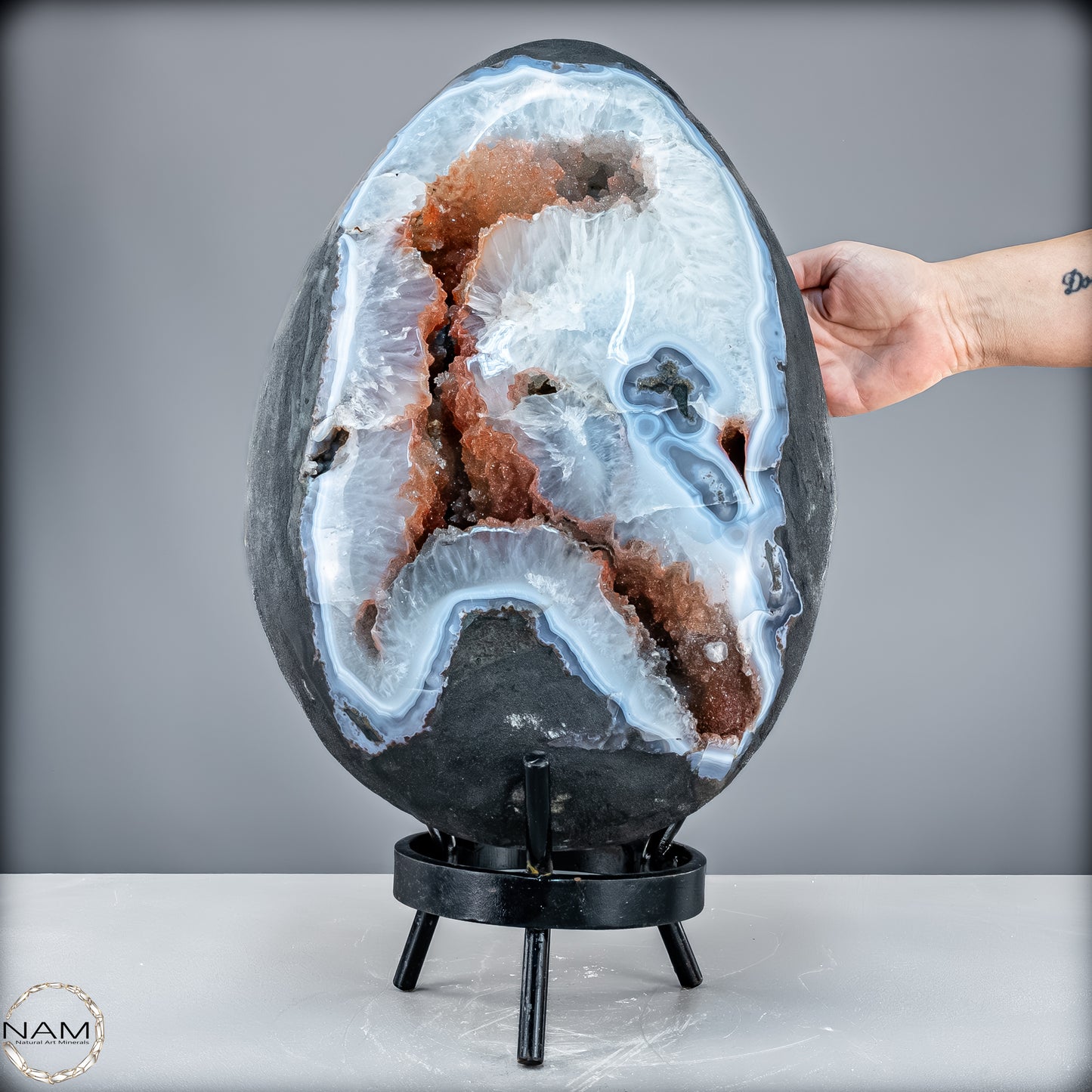 Natürliches Achat-Drusen Ei mit Chalcedon & Hämatit aus Brasilien - 32521,66 g