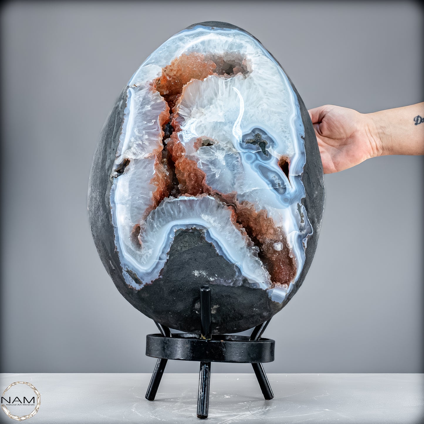 Natürliches Achat-Drusen Ei mit Chalcedon & Hämatit aus Brasilien - 32521,66 g