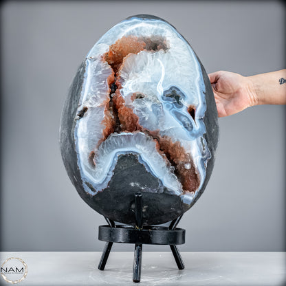 Natürliches Achat-Drusen Ei mit Chalcedon & Hämatit aus Brasilien - 32521,66 g