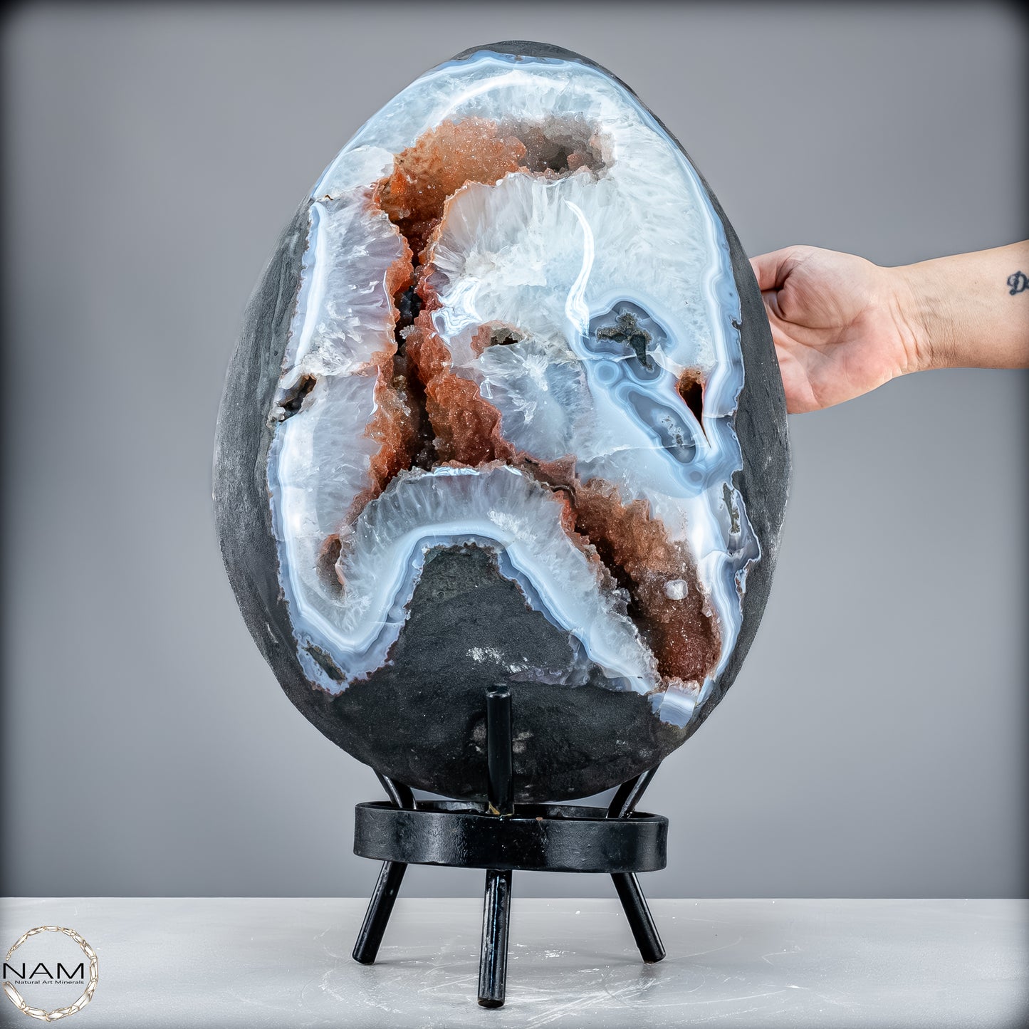 Natürliches Achat-Drusen Ei mit Chalcedon & Hämatit aus Brasilien - 32521,66 g