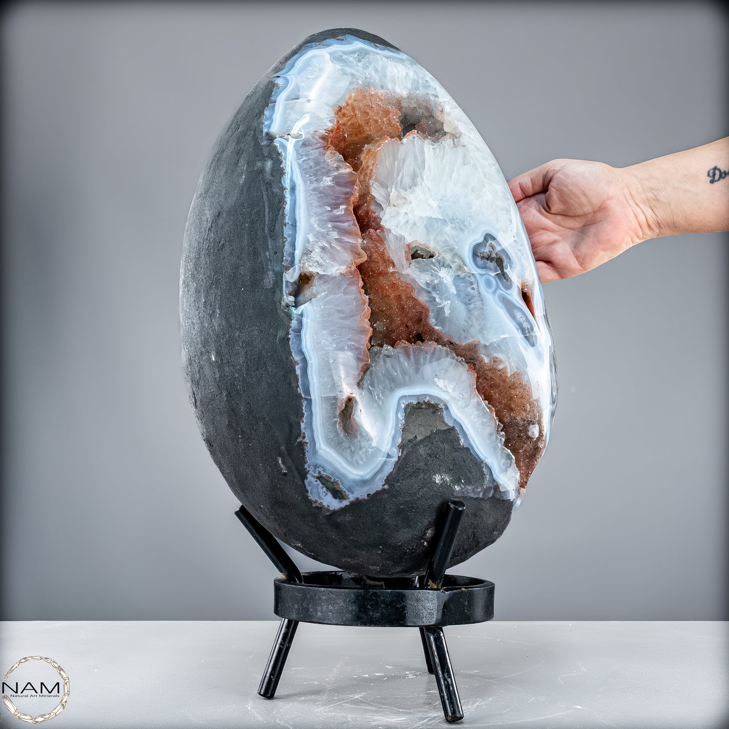 Natürliches Achat-Drusen Ei mit Chalcedon & Hämatit aus Brasilien - 32521,66 g