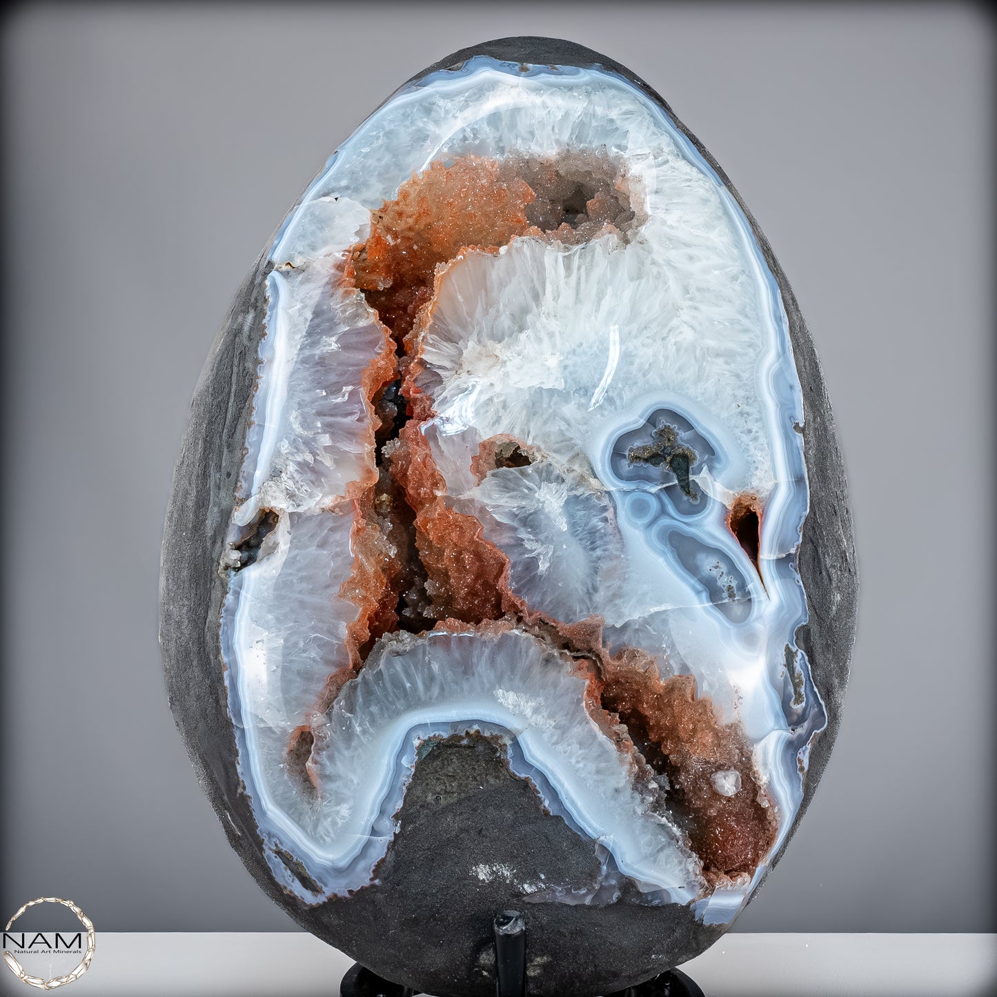 Natürliches Achat-Drusen Ei mit Chalcedon & Hämatit aus Brasilien - 32521,66 g