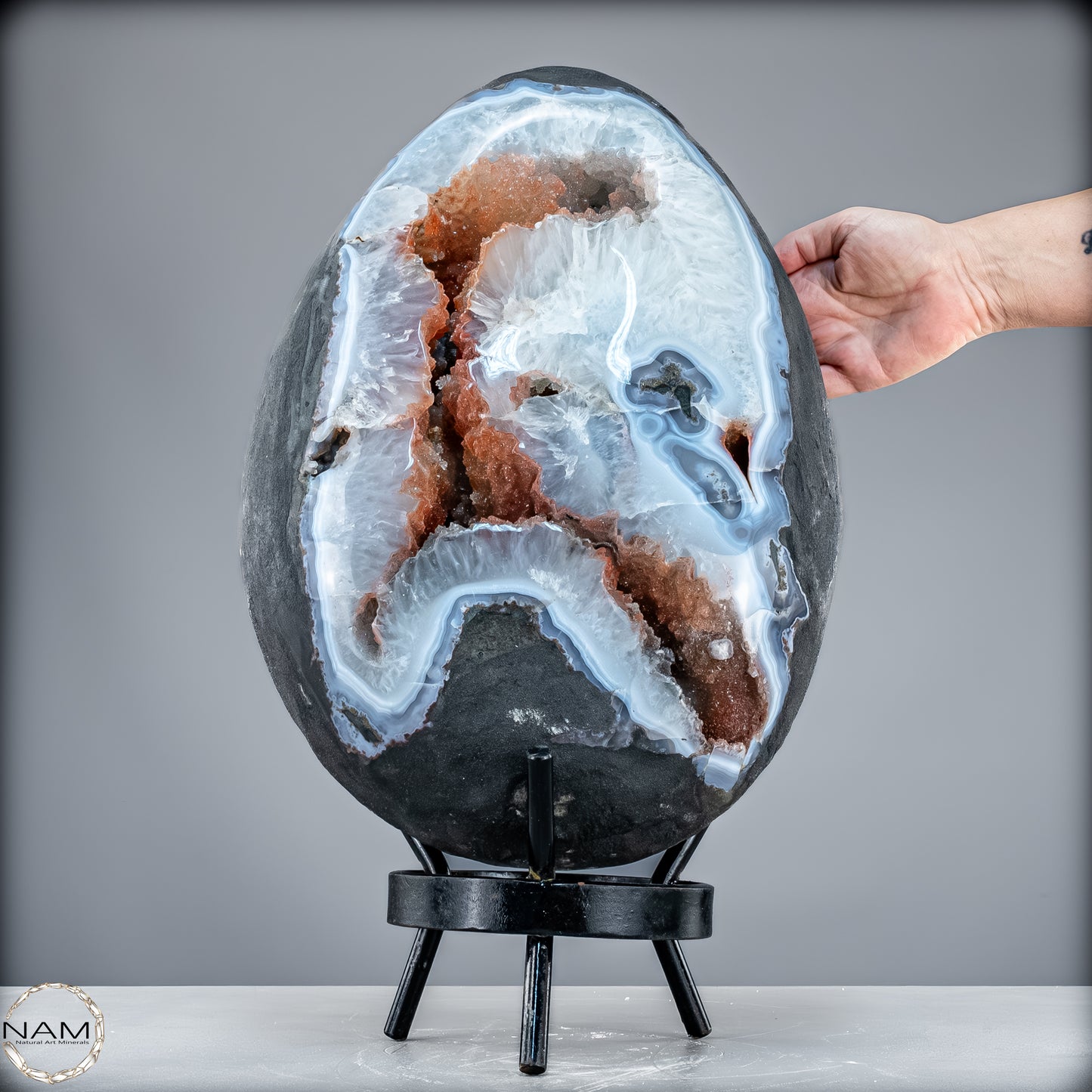 Natürliches Achat-Drusen Ei mit Chalcedon & Hämatit aus Brasilien - 32521,66 g