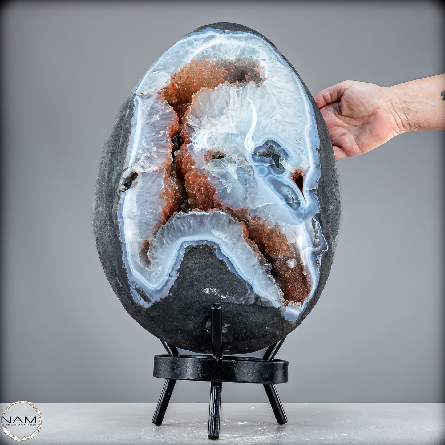 Natürliches Achat-Drusen Ei mit Chalcedon & Hämatit aus Brasilien - 32521,66 g