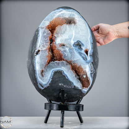 Natürliches Achat-Drusen Ei mit Chalcedon & Hämatit aus Brasilien - 32521,66 g